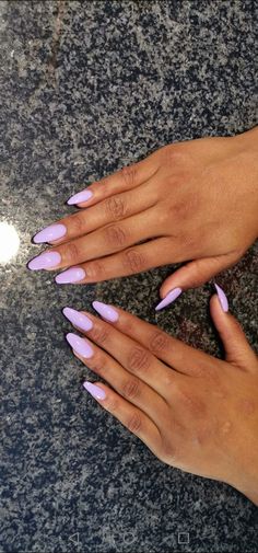 Purple Nail Almond Shape, Light Purple Nails Almond Shape, Lilac Nails Acrylic Lavender Almond, Pastel Purple Nails Acrylic Almond, Nails That Go With A Purple Dress, Simple Purple Nail Designs Almond, Classic Purple Nails, Nails Purple Light, Long Almond Nails Purple