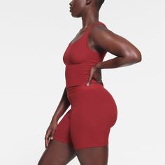 Made of super soft, breathable modal rib, the Soft Lounge Boxer feels silky against your skin, making it the perfect loungewear or sleepwear option. Features a wide waistband with tonal SKIMS logo for a classic, sport-inspired look. | SKIMS Boxer | Red | 3XL | Soft Lounge Athleisure Activewear With Ribbed Waistband For Relaxation, Athleisure Activewear For Lounging, Athleisure Activewear For Lounging, Short Length, Short Length Athleisure Activewear For Lounging, Compressive Sports Bra With Soft Touch, Stretch Smoothing Tops For Loungewear, Stretch Activewear For Lounging, Stretch Activewear For Lounging In Short Length, Stretch Sports Bra For Loungewear