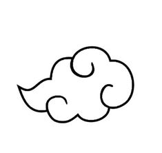 a black and white drawing of a cloud