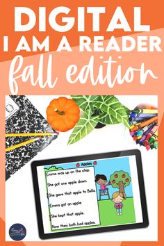 an orange book cover with the words digital i am a reader fall editor