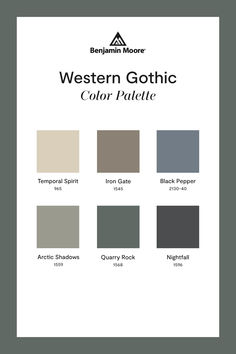 the color guide for western gothic, including grays and whitestone tones with text that reads