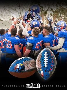 a group of football players standing next to each other