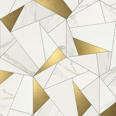 white marble with gold geometric shapes