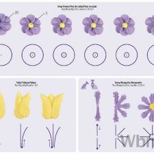 an image of flowers that are cut out and labeled in different shapes, sizes, and colors