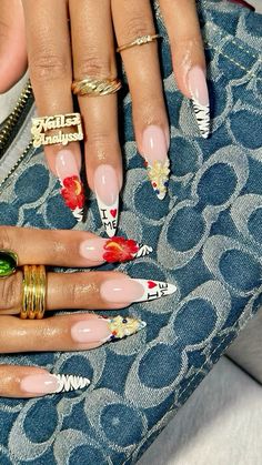 Trendy Nails 3d, Nails 3d Flowers, Jamaica Nails, La Travel, Nail Aesthetic, Zebra Nails, Nails 3d, Hard Nails, Spring Nail Designs