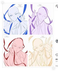 an image of four different avatars in the same drawing style as well as text