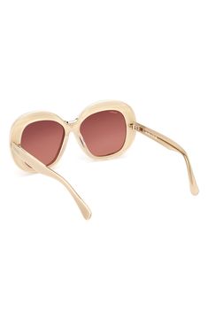 Shapely frames elevate stylish sunglasses with versatile appeal. 55mm lens width; 16mm bridge width; 140mm temple length 100% UV protection Acetate Imported Gradient Brown, Stylish Sunglasses, Max Mara, Uv Protection, Round Sunglasses, Temple, Bridge, Nordstrom, Sunglasses