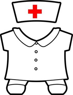 a black and white image of a doctor's uniform with a cross on it