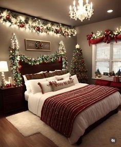 #homedecor, #interiordesign, #homedesign, #decor inspiration ,#homeinterior ,#earthydecor ,#christmasroom Festive Decor Ideas, Cozy Christmas Bedroom, Christmas Bedroom Ideas, Christmas Outfit Ideas