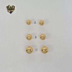 Description: -Half Stud Earrings. -Material: 18k Gold Filled (BGF). -Size: Width. -A: 9mm. -B: 10mm. -C: 11.5mm. Select the Desired Style. Gold Hypoallergenic Round Bead Earrings, Gold Hypoallergenic Earrings With Round Beads, Gold Hypoallergenic Earrings, Hypoallergenic Yellow Gold Round Bead Earrings, Gold Earrings With 14k Round Beads, 14k Gold Earrings With Round Beads, Gold Round Classic Plug Earrings, Classic Gold Round Plug Earrings, Classic Gold Earrings With Round Beads