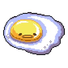 an egg with a smiley face drawn on it's side, in pixel style