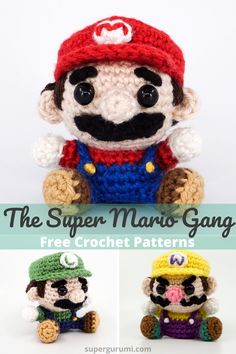 the super mario gang crochet pattern is available for free