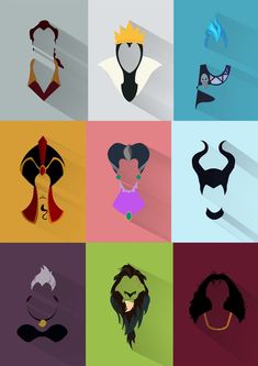 six different avatars are shown in the same color scheme, each with their own shadow