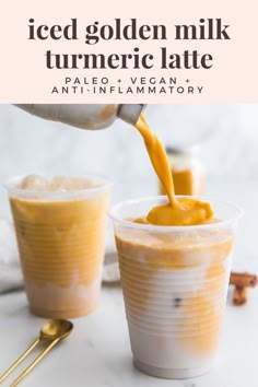 Iced Golden Milk, Healing Spices, Golden Milk Latte, Ancient Healing, Specialty Drinks, Turmeric Latte, Vegan Drinks, Golden Milk, Latte Recipe