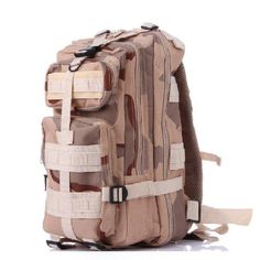 Molle Backpack Traving Climbing Rucksack - Woosir Khaki Nylon Backpack For Hiking, Camouflage Backpack For Outdoor Activities, Camouflage Outdoor Standard Backpack, Khaki Military Backpack For Outdoor Activities, Military Style Khaki Backpack For Outdoor Activities, Camouflage Outdoor Backpack, Camouflage Travel Backpack, Camping Rucksack, Molle Backpack