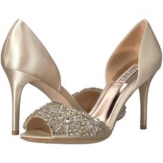 a pair of women's high heeled shoes with crystal embellishments