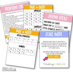 four printable pages for the ultimate guide