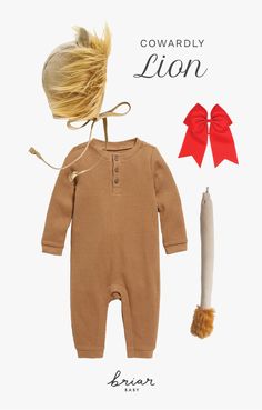 a baby's clothes and hair is shown with the words, co forwardly lion