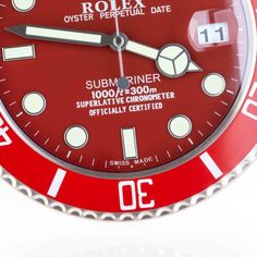 ROLEX Officially Certified Perpetual Yacht Master II Luxury Wall Clock Watch Good condition, working. Luminous Hands Sweeping hand (not ticking) Quartz Movement (requires 2x AA battery) Luxury Red Analog Display Watch, Red Watch Accessories With Subdials As A Gift, Red Watch With Date Indicator And Round Dial, Luxury Red Watch With Date Indicator, Luxury Red Watches With Date Indicator, Timeless Red Watch With Analog Display, Red Analog Display Watch Accessories As Gift, Classic Red Watch Accessories With Date Indicator, Classic Red Watches With Date Display