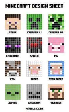 an image of different pixel art designs in the style of minecrafts and other video games