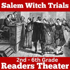 salem witch trials 2nd - 6th grade reader's theater poster with an image of the witches