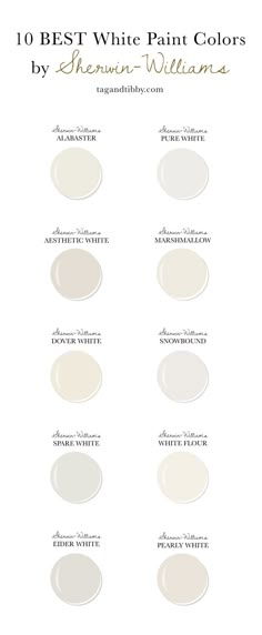 the best white paint colors by sheryln - williams, including neutrals and whites