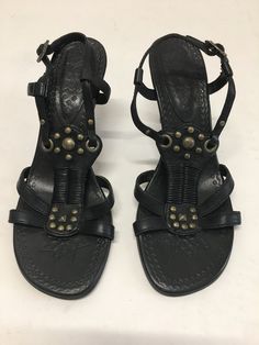 BOHEMIAN HIPPIE Black leather high heeled Sandals by Ash UK 4 EU 37 leather upper and lining man made sole.  Condition:  Great vintage Condition Please note that we sell vintage items so general wear is to be expected with the age of the item. We will always highlight and photograph any visible defects in our listings. We try to post within 2 working days of payment. Proof of postage will be obtained for all items and parcels will require a signature. Check out our other items and be sure to add Hippie Sandals, Payment Proof, Bohemian Hippie, Leather High Heels, Shoes Uk, Boho Hippie, Strappy Sandals, High Heel Sandals, Gladiator Sandals