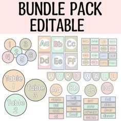 the printable alphabet bundle includes letters, numbers and symbols