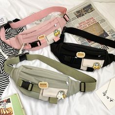 Waist Bags For Women Canvas Leisure Solid Color Fanny Pack – ingodeal Waist Bags For Women, Waist Bag Fashion, Waist Bag Women, Belt Pack, Leather Waist Bag, Leg Bag, Bag Belt, Leather Fanny Pack, Waist Bags