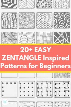 Take inspiration from our 20+ easy zentangle patterns and designs. Learn from step-by-step instructions for making simple doodle patterns that are great for beginners of all ages. Seasonal, holiday patterns, and more. #zentanglepatternsstepbystep #zentangledesignsstepbystep #simplezentanglepatterns #zentangleartbeginnerseasy #zentanglepatternseasy #zentanglekids Zentangle Art Design, Zentangle Templates Printables, Doodle Template Free Printable, Doodle Art For Beginners Step By Step, Beginner Doodles Step By Step, Zentangle Vines, Doodles Zentangles Easy