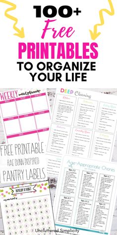 the free printables to organize your life are great for kids and adults alike