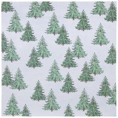 a white background with green christmas trees on the front and back of each tree is shown