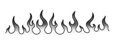 black and white drawing of flames on a white background