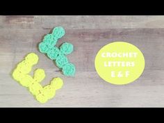 crochet letters e & f and a cactus