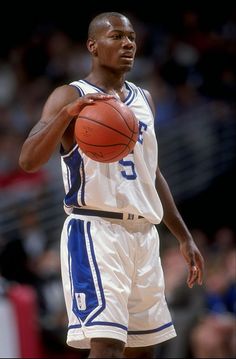 a man holding a basketball in his right hand