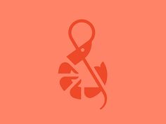 an orange background with a red ribbon and scissors