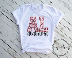 White Relaxed Fit T-shirt With School Spirit, White Relaxed Fit T-shirt For School Spirit, White Relaxed Fit Shirt For School Spirit, Red T-shirt For School Spirit In Fall, Alabama Football Shirts, Alabama T Shirts, Alabama Shirts, Alabama Roll Tide, University Shirt