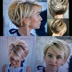 Pixie Bob Haircut, Blonde Pixie Hair, Gray Hair Cuts, Bob Haircut For Fine Hair, Blonde Pixie Haircut, Long Gray Hair, Hair Cuts For Women, Hair Styles For Women, Short Pixie Haircuts