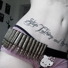 Cute Punk Tattoos, Punk Aesthetic Tattoo, Emo Tattoo Ideas Punk Rock, Emo Hello Kitty Tattoo, Punk Tattoo Grunge, Grunge Hello Kitty Tattoo, Punk Tattoo, Body Modifications, Body Tattoos