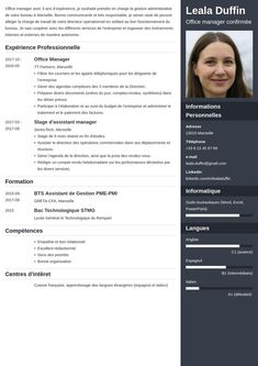 a professional resume template with an image on the front and side panel, in dark colors