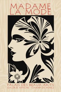 the cover to madame la mode, featuring a woman's face with flowers in her hair