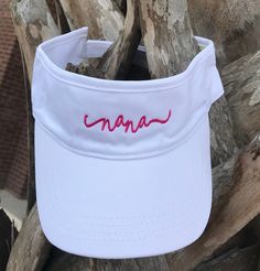 "Visor Shown White with 1028 Hot Pink Please use only one or two words for the best presentation Soft Cotton Adjustable Velcro Closure Approximately 19\" - 24\" Around the Head Standard shipping arrives via USPS First Class Mail and typically arrives within 4-5 days of shipment. Want to upgrade your shipping to priority?: https://www.etsy.com/listing/528855379/upgrade-to-priority-shipping?ga_search_query=priority+shipping&ref=shop_items_search_1 Ordering multiple hats? The shipping cost is i Embroidered Sun, Handwriting Script, Baseball Monogram, Show White, Good Presentation, Wilmington Nc, Sun Visor, Bridal Gifts, Save Yourself