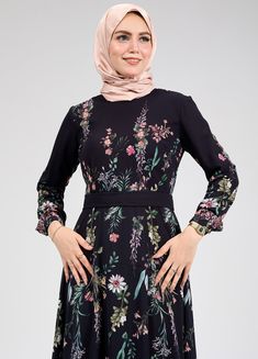 Discover timeless elegance with our Sophia Floral Print Chiffon Long Sleeve Maxi Dress, designed to elevate your modest fashion collection. Crafted from lightweight chiffon, this dress is fully lined with soft polymix fabric for ultimate comfort and ease of movement. The striking floral print adds a touch of feminine charm, while the full-length silhouette and long sleeves provide modest coverage, perfect for various occasions. This dress combines modesty with grace, featuring a fitted waistband Chiffon Long Sleeve Maxi Dress, Long Sleeve Chiffon Maxi Dress, Floral Chiffon Maxi Dress, Floral Print Chiffon, Abaya Dress, Modest Wear, Chiffon Long Sleeve, Dress Satin, Sleeve Maxi Dress