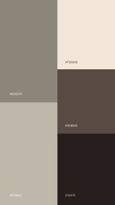 four different shades of brown, beige and white with the same color scheme on them