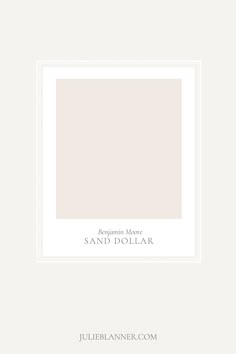 a white frame with the words sand dollar on it and an image of a square