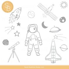 an astronaut and other space related items