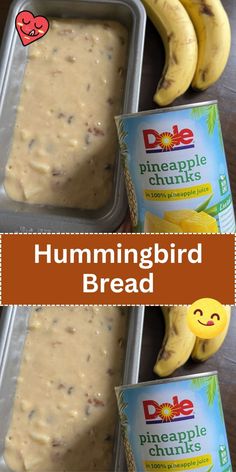 hummingbird bread with bananas and pineapple chunks