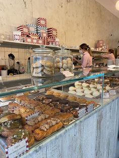 a bakery filled with lots of different types of pastries