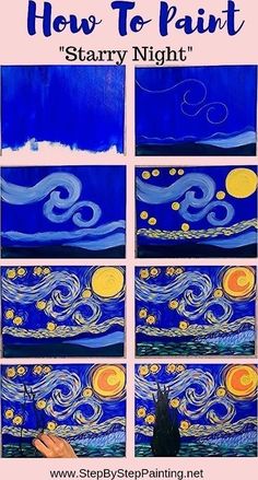 how to paint starry night with step by step instructions