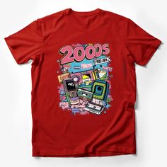 Y2K Nostalgia Retro Vibes T-Shirt, Early 2000s Party Fashion, Vintage Tech Graphic Tee, Unisex Male T-Shirt Custom graphic T-Shirt.Customize your color 2000s Party Fashion, 90s Style Summer Party T-shirt, Red Short Sleeve T-shirt For Party, 90s Short Sleeve Party Tops, 90s Style Short Sleeve Party Tops, Party Red T-shirt With Graphic Print, Red Graphic Print T-shirt For Party, Y2k Crew Neck T-shirt For Party, Red 90s Style T-shirt For Summer